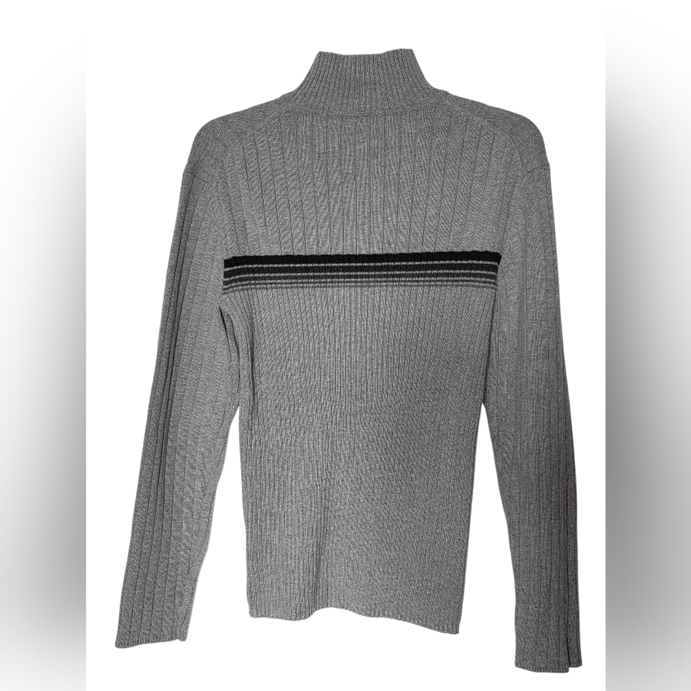 Calvin Klein Ribbed Knit Turtle Neck Sweater Gray Size Mediun
